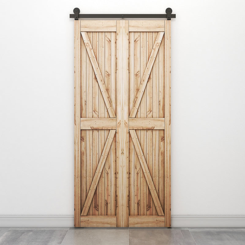 Top mount bifold sliding barn door hadware kit for wooden door