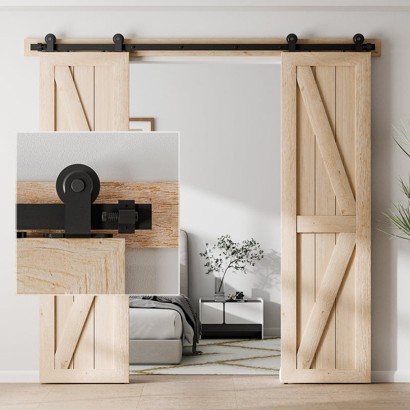 Top Mount Sliding Barn Door Hardware Kit - T Shape