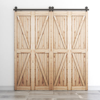 Top mount bifold sliding barn door hadware kit for wooden door