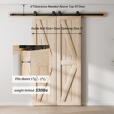 Top Mount Sliding Barn Door Hardware Kit - T Shape