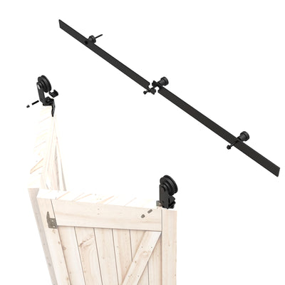 Top mount bifold sliding barn door hadware kit for wooden door