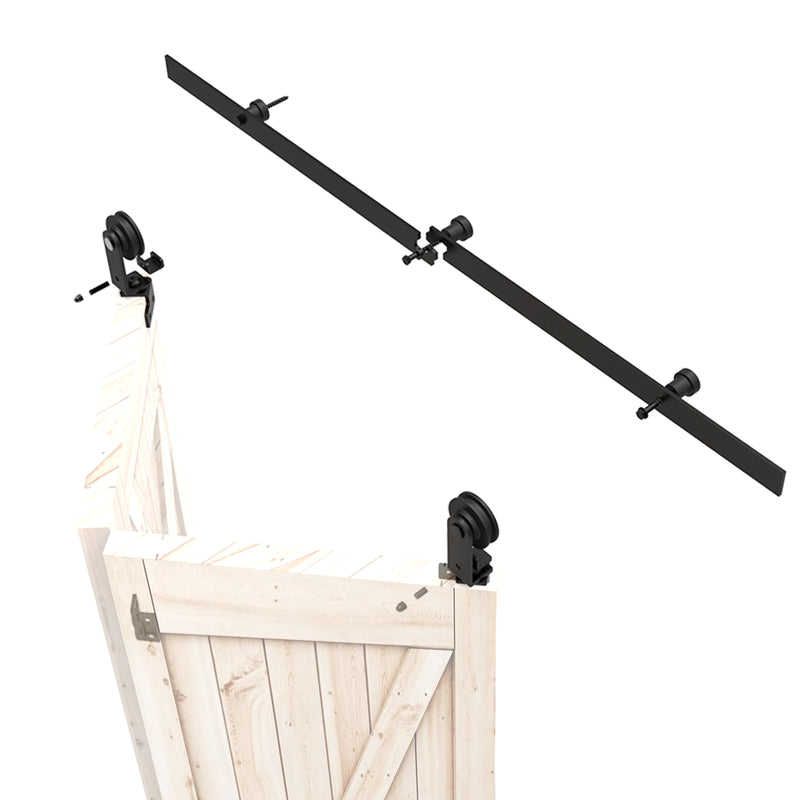 Top mount bifold sliding barn door hadware kit for wooden door