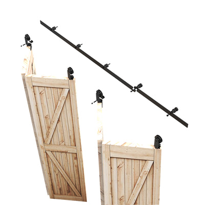 Top mount bifold sliding barn door hadware kit for wooden door