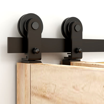 Top mount bifold sliding barn door hadware kit for wooden door