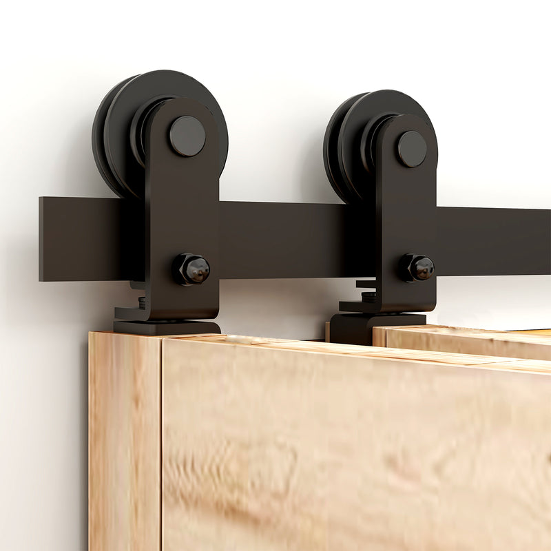 Top mount bifold sliding barn door hadware kit for wooden door