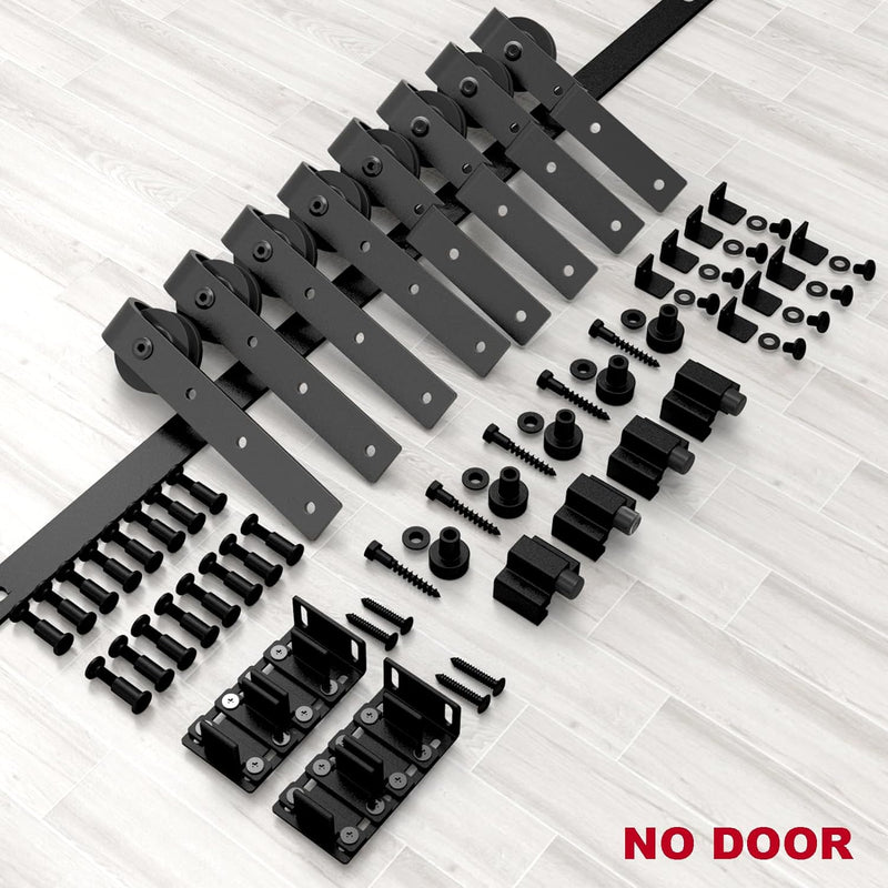 CCJH 3-8FT Super Mini Cabinet Bypass Sliding Barn Door Hardware Kit for 2/4 Door