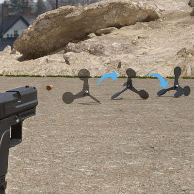1 Pack Walking Target for Pistol Shooting, Auto Reset Steel Shooting Target