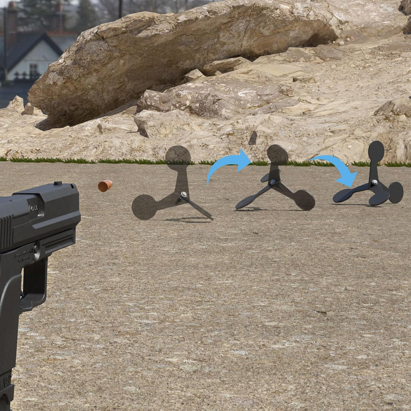 1 Pack Walking Target for Pistol Shooting, Auto Reset Steel Shooting Target