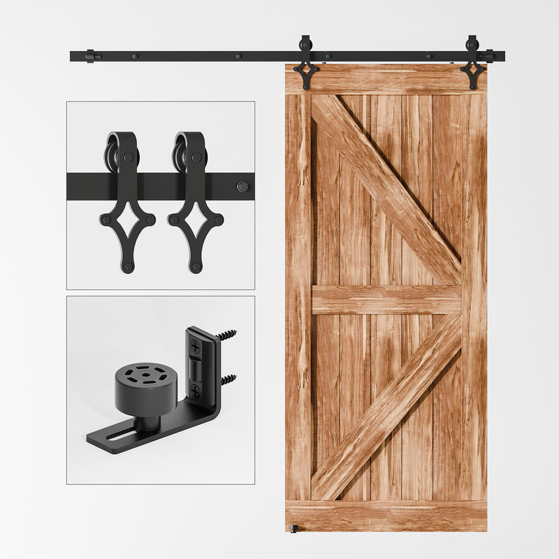 Sliding barn door hardware kit for Wooden 1/2 door ,Diamond shaped