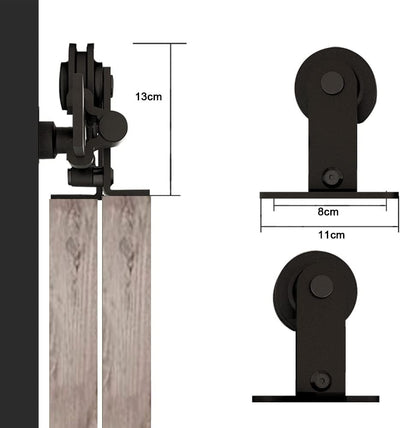 Bypass Sliding Barn Door Hardware Kit  Single Track System (4ft-20ft).no door , No Noise