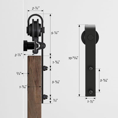 17FT Sliding barn door hardware kit for double wooden door