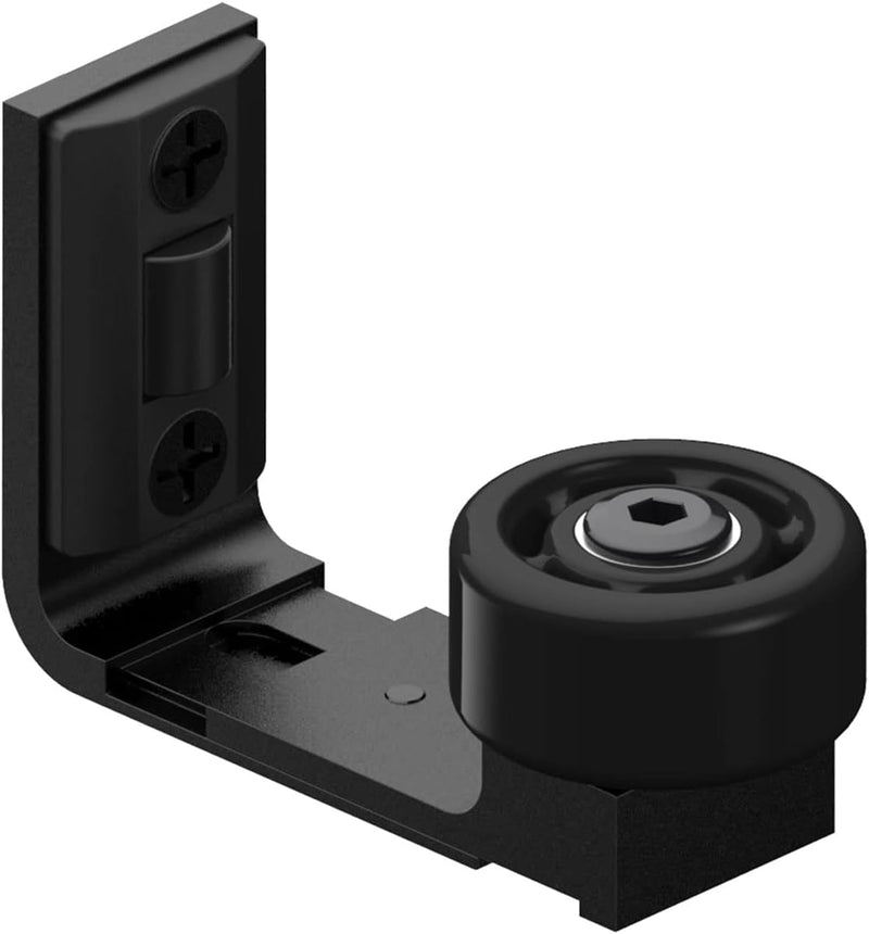 Sliding Barn Door Bottom Floor Guide, Adjustable U Shape Flexible Flush Design,Wall Mounted, Black