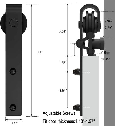 6.6FT/2M Sliding Barn Door Hardware Kit, for single door ，No door