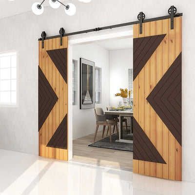 Medium Wheel Roller Sliding Barn Door Hardware Kit for Single/Double Doors