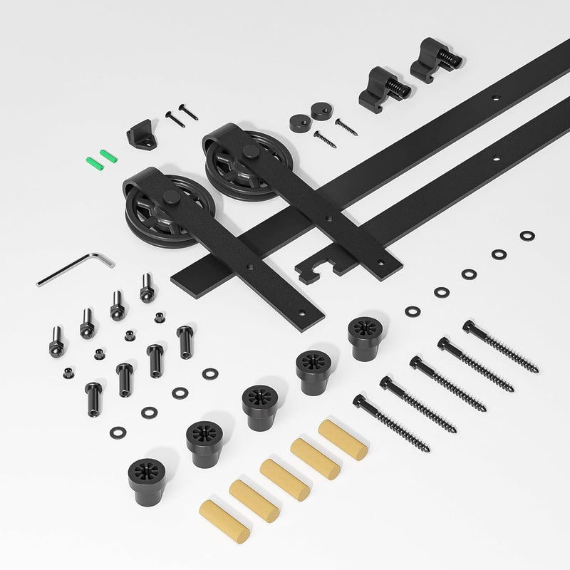 Medium Wheel Roller Sliding Barn Door Hardware Kit for Single/Double Doors