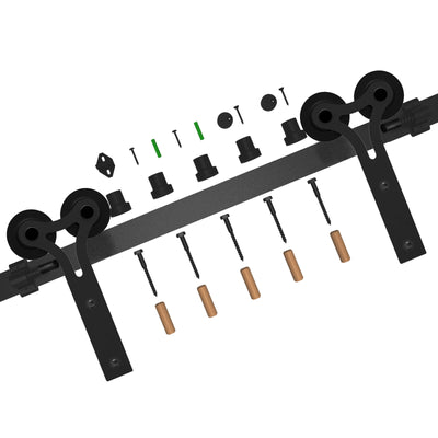 17FT Sliding barn door hardware kit for double wooden door