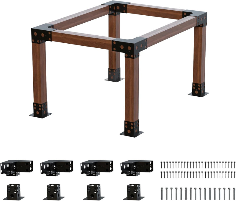 Pergola Brackets Kit 3-Way Corner Bracket/Gazebo Kit Post Base