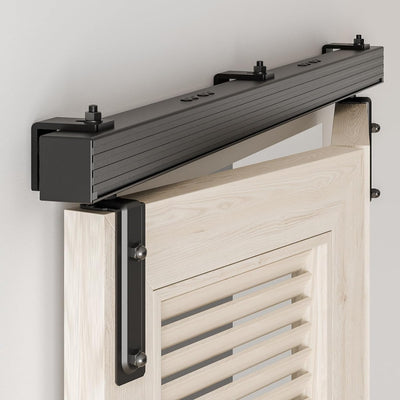 4FT Box Rail Hardware Bi-Folding Sliding Barn Door Hardware Kit  for 2 Doors (No Door)