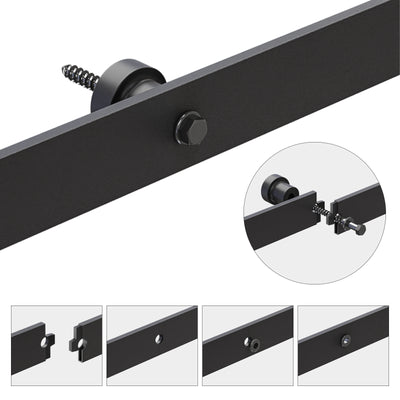 CCJH 6FT/6.6FT Sliding Barn Door Hardware Track Kit Heavy Duty ,Smoothly,No Door