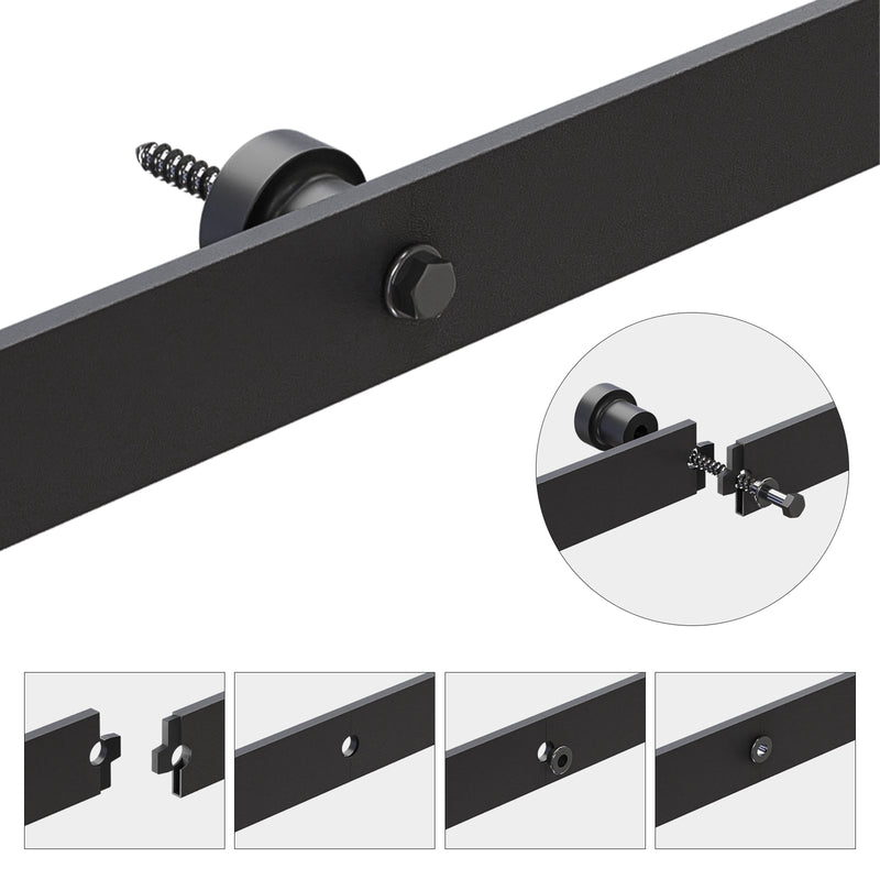 CCJH 6FT/6.6FT Sliding Barn Door Hardware Track Kit Heavy Duty ,Smoothly,No Door