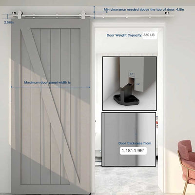 stainless steel barn door hardware
