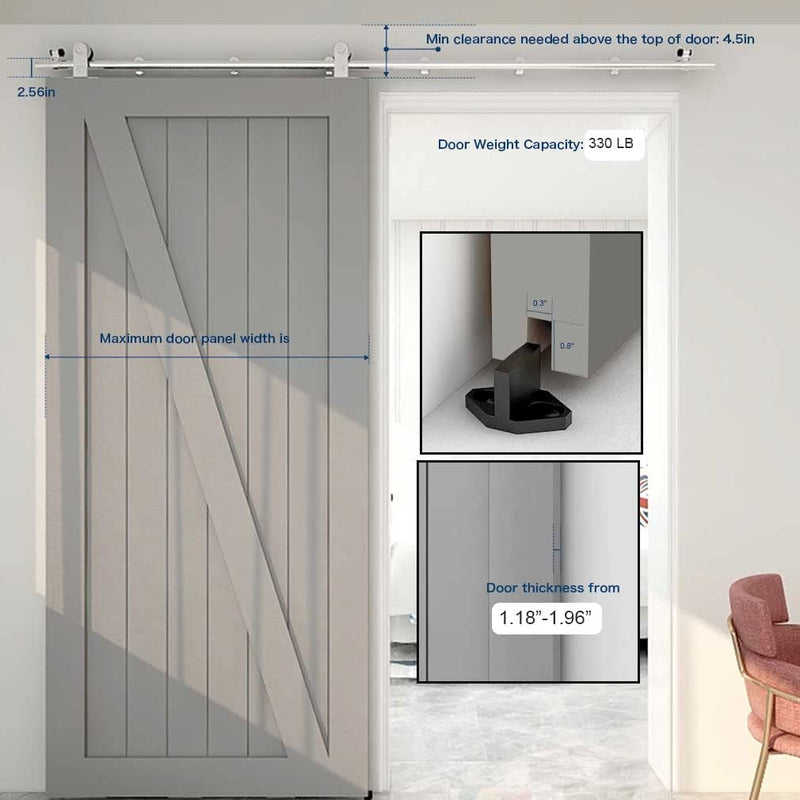 stainless steel barn door hardware