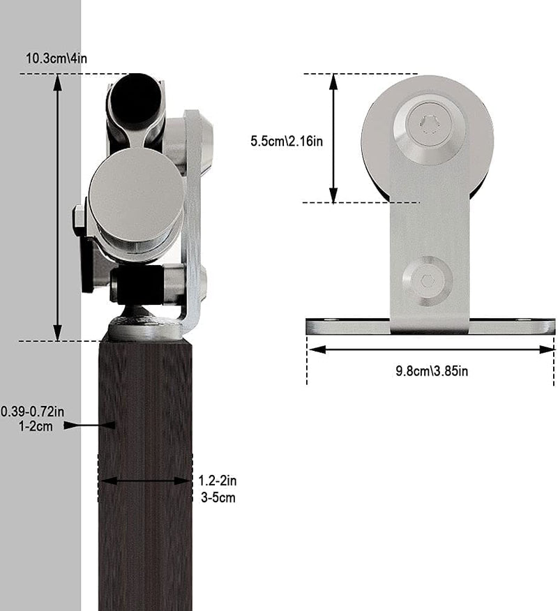 CCJH 7FT/213CM Sliding Barn Door Hardware Track Kit Stainless Steel Heavy Duty for Single Wood Door (T Shape Hanger)