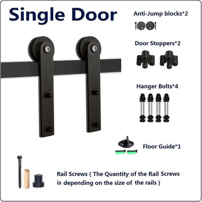 CCJH 6.6FT Heavy Duty Sturdy Sliding Barn Door Hardware Kit -Smoothly and Quietly -Easy to Install Fit 36"-40 Wide Door Panel (Simple Shape Hanger)