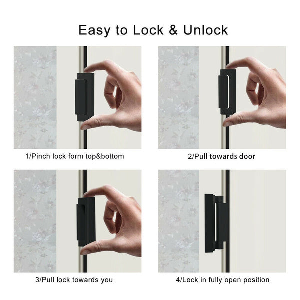 Home Security Defender Lock Door Reinforcement Black Lock, Easy Install