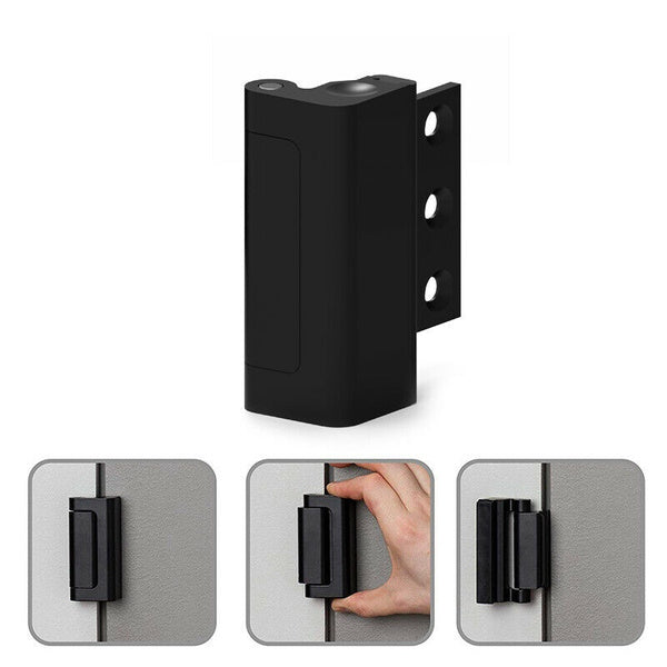 Home Security Defender Lock Door Reinforcement Black Lock, Easy Install