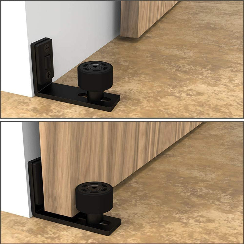CCJH Sliding Barn Door Floor Guide (Black 1pcs)