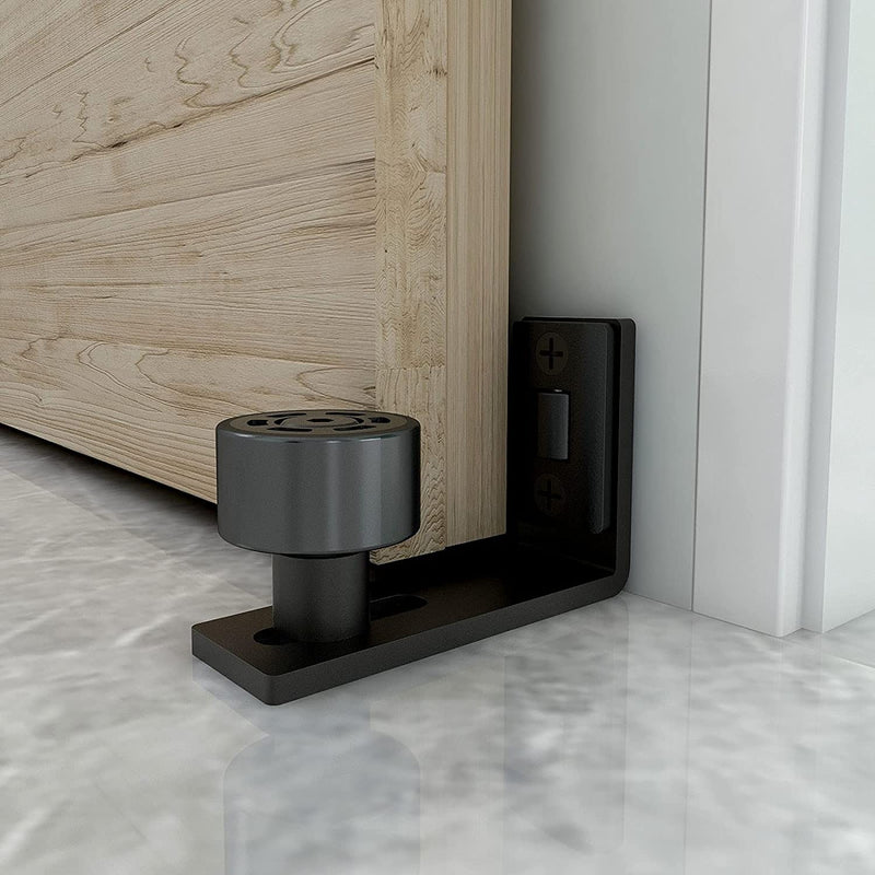 CCJH Sliding Barn Door Floor Guide (Black 1pcs)