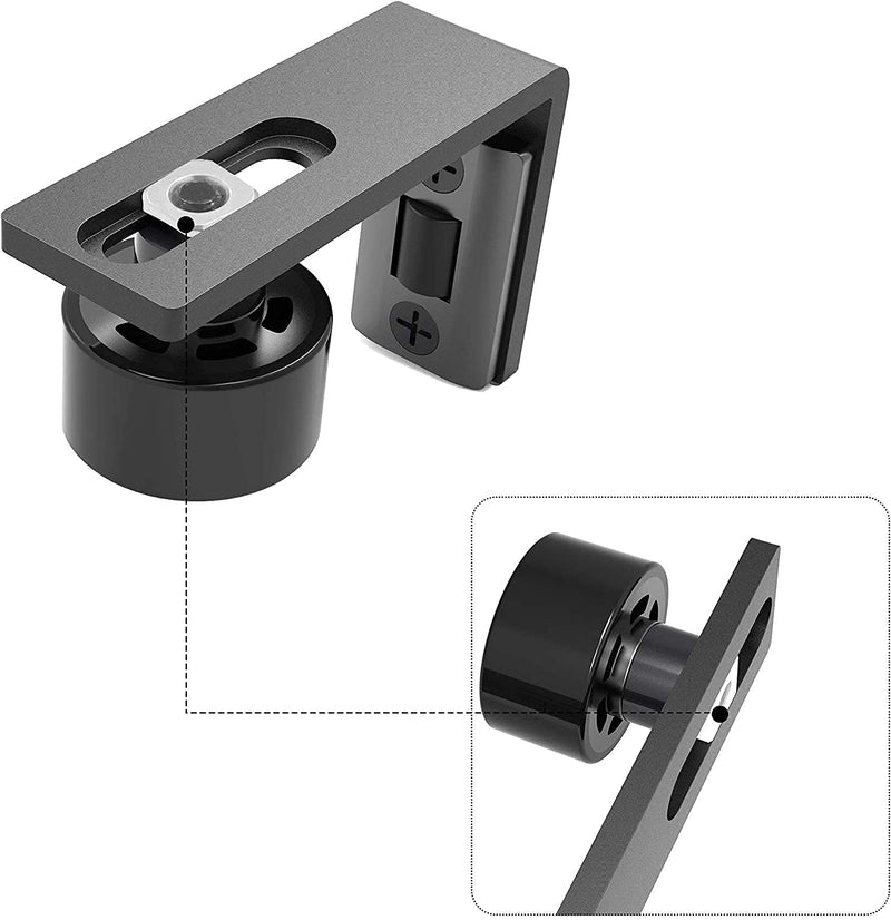 CCJH Sliding Barn Door Floor Guide (Black 1pcs)