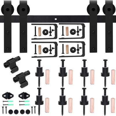double track bypass sliding barn door hardware