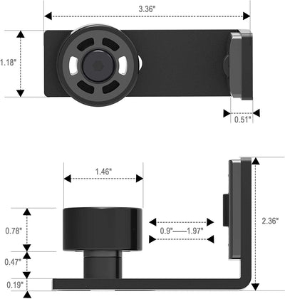 CCJH Sliding Barn Door Floor Guide (Black 1pcs)