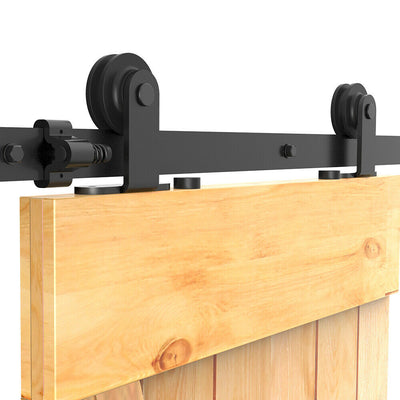 CCJH 6/6.6FT Heavy Duty Sliding Barn Door Hardware Kit with Floor Guide