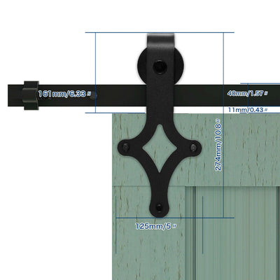 CCJH 6/6.6FT Heavy Duty Sliding Barn Door Hardware Kit with Floor Guide