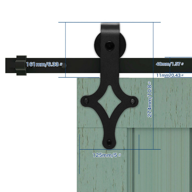 CCJH 6/6.6FT Heavy Duty Sliding Barn Door Hardware Kit with Floor Guide