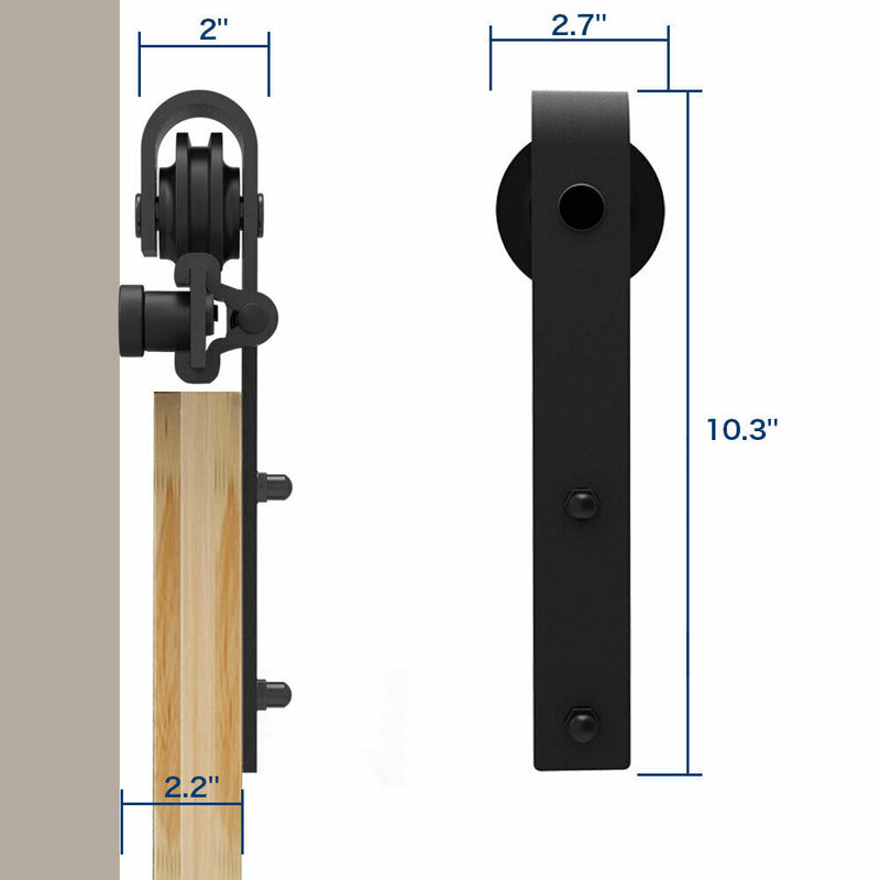 CCJH 6/6.6FT Heavy Duty Sliding Barn Door Hardware Kit with Floor Guide