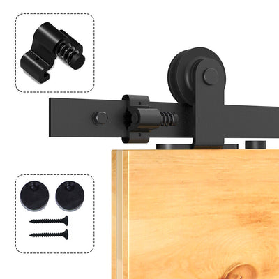 CCJH 6/6.6FT Heavy Duty Sliding Barn Door Hardware Kit with Floor Guide
