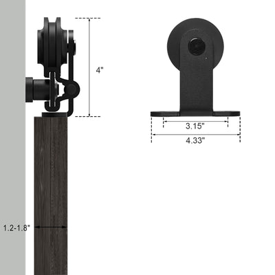 CCJH 6.6FT Sliding Track Barn Door Hardware Kit