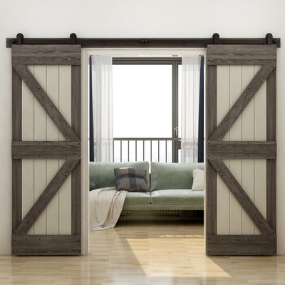 CCJH 6.6FT Sliding Track Barn Door Hardware Kit