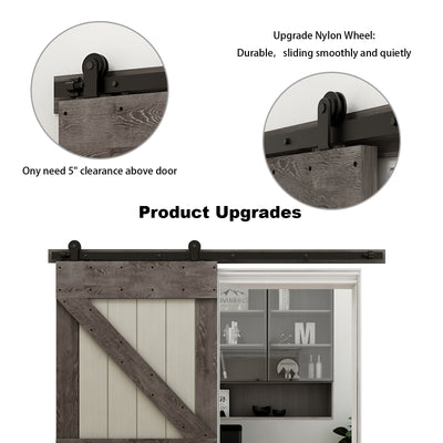 CCJH 6.6FT Sliding Track Barn Door Hardware Kit
