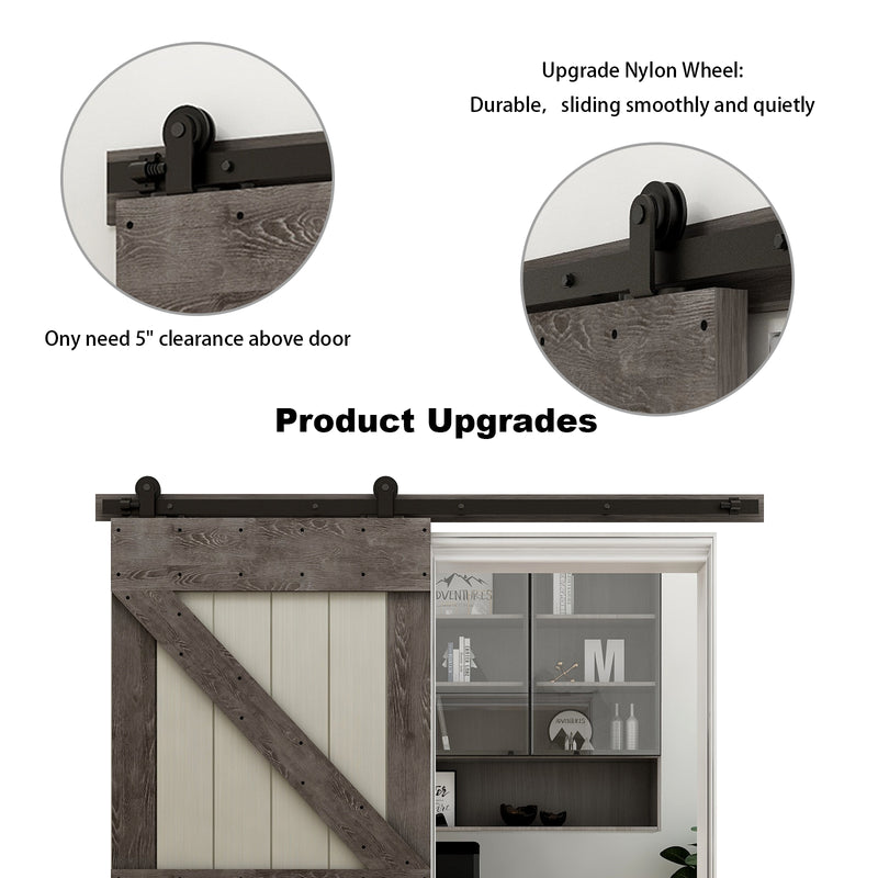 CCJH 6.6FT Sliding Track Barn Door Hardware Kit