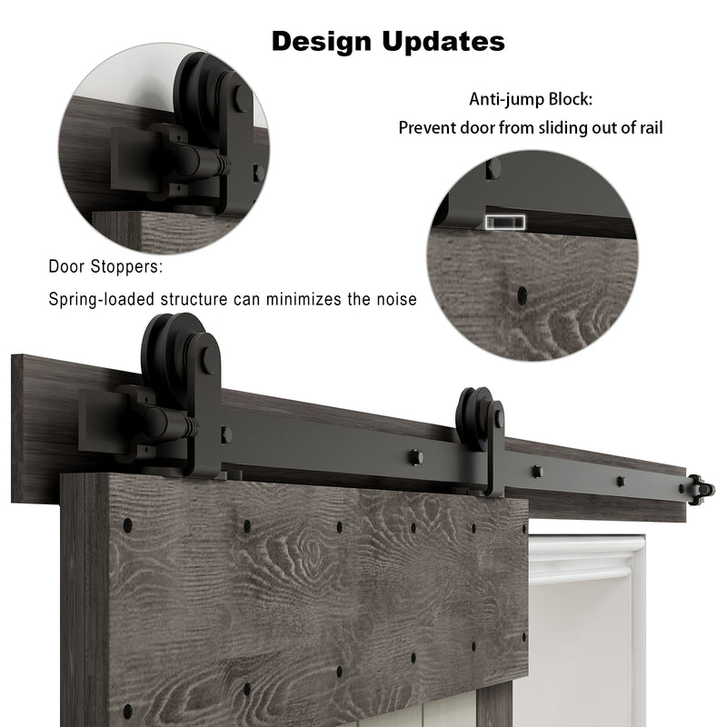 CCJH 6.6FT Sliding Track Barn Door Hardware Kit